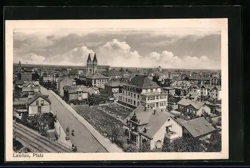 AK Landau i. Pfalz, Ortsansicht aus der Vogelschau