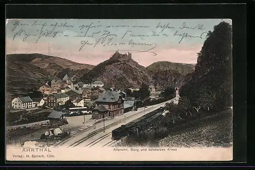 AK Altenahr, Burg und Schwarzes Kreuz