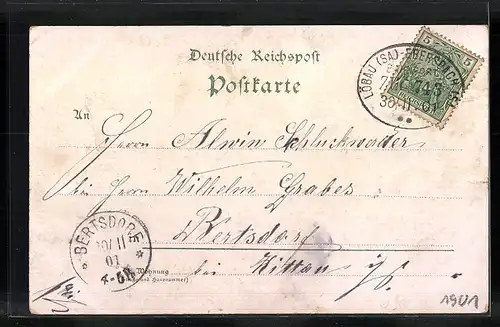 AK Löbau i. Sa., Gesamtansicht mit Kirche