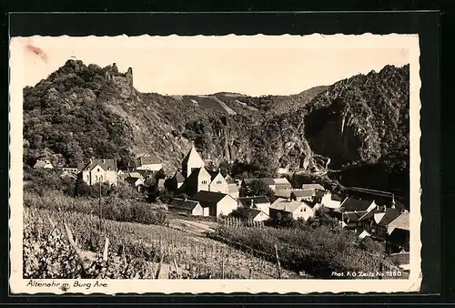AK Altenahr, Ortsansicht mit Burg Are