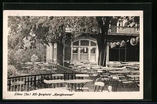 AK Löbau i. Sa., HO-Berhotel Honigbrunnen mit Aussenbereich