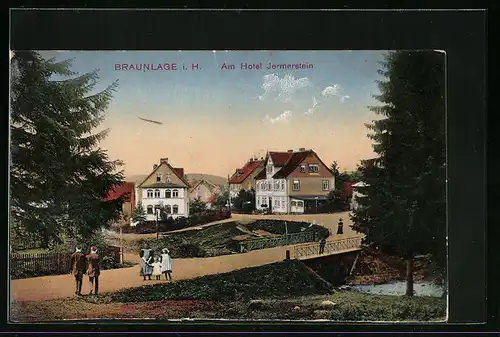 AK Braunlage i. H., Strassenpartie am Hotel Jermerstein