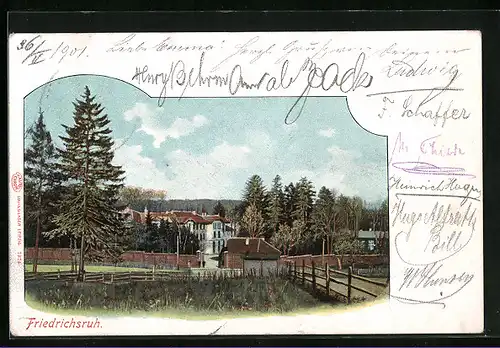 AK Friedrichsruh, Ortspartie in Waldlandschaft