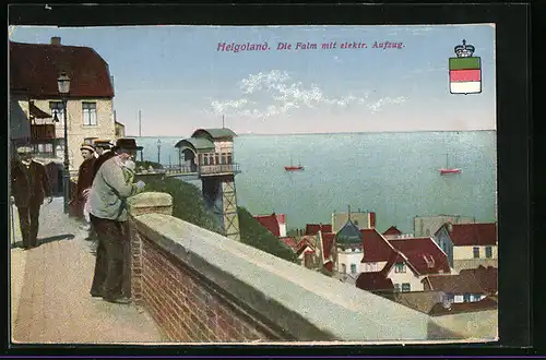 AK Helgoland, Die Falm mit elektr. Aufzug
