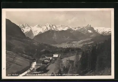 AK Melleck bei Bad Reichenhall, Blick auf das Unknertal und den Loferer Steinbergen