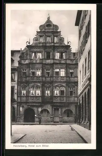AK Heidelberg, Blick auf das Hotel zum Ritter
