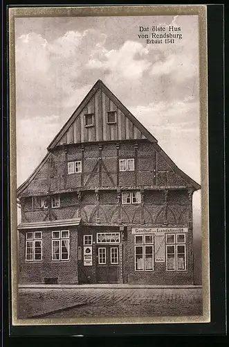 AK Rendsburg, Gasthof zum Landsknecht, Fachwerk, erbaut 1541