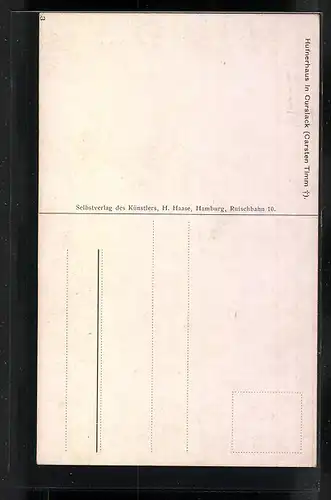 Künstler-AK Hamburg-Curslack, Blick in das Hufnerhaus