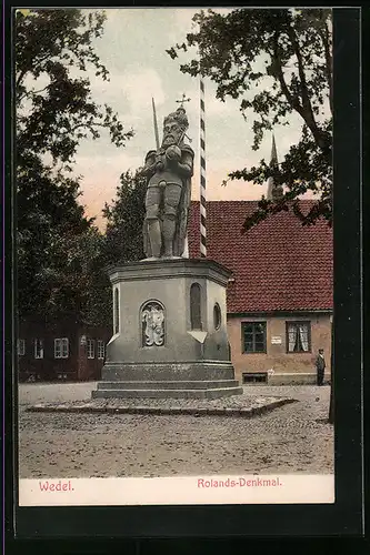 AK Wedel, Partie am Rolands-Denkmal