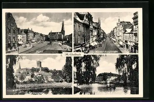 AK M.-Gladbach, Partie am Geroweiher, Markt