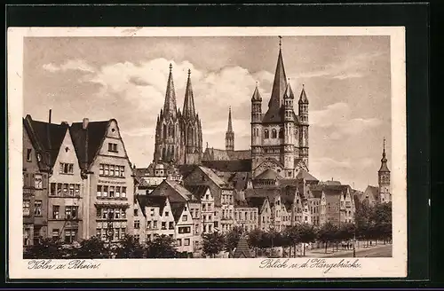 AK Köln a. Rhein, Blick von der Hängebrücke