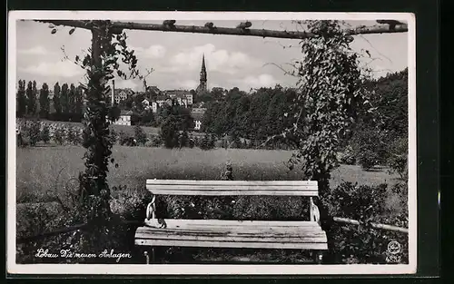 AK Löbau i. Sa., Ortspartie mit der Nikolaikirche