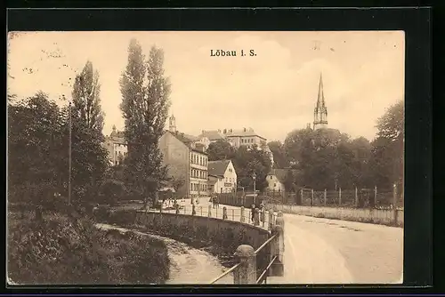 AK Löbau i. Sa., Partie an der Löbau