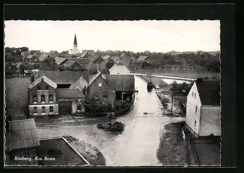 AK Rösberg bei Bonn, Ortspartie mit der Kirche