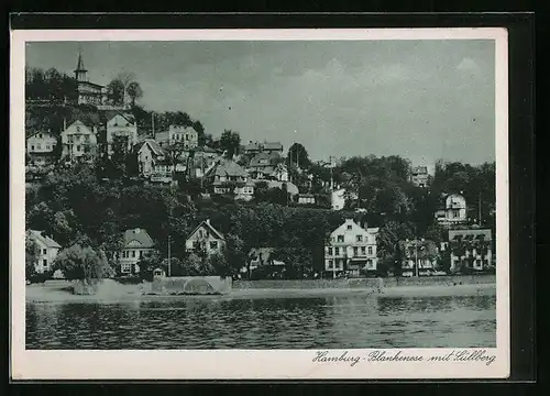 AK Hamburg-Blankenese, Uferpromenade mit dem Süllberg