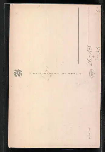 Künstler-AK Rudolf Alfred Höger: S. Candido /Pusteria, Totalansicht aus der Vogelschau