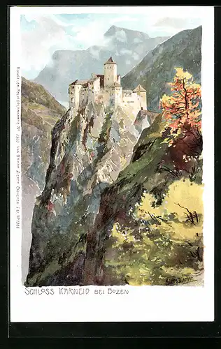 Künstler-AK Zeno Diemer: Bozen, Schloss Karneid bei Bozen im Sonnelicht
