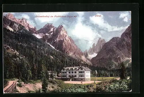 AK Sexten, Dolomitenhof Fischleinboden im Fischleintal