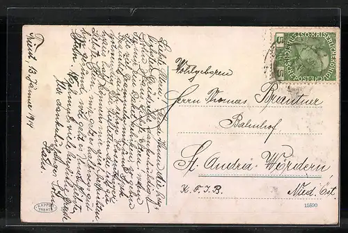 AK Torbole, Ortsansicht mit Wasser- und Bergblick