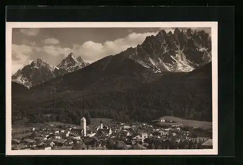 AK San Candido /Val Pusteria, Ortsansicht gegen Dolomiten