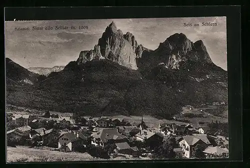 AK Seis am Schlern, Panorama, Dolomiten