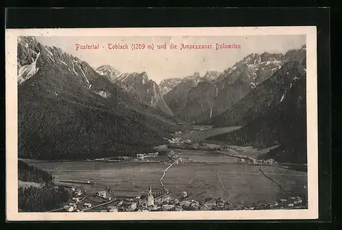 AK Toblach /Pustertal, Panorama und die Ampezzaner Dolomiten