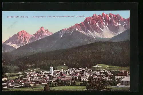 AK Innichen /Hochpustertal, Panorama mit Schusterspitze und Haunold