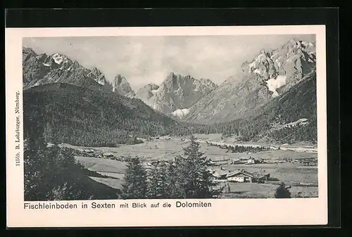 AK Sexten, Fischleinboden mit Blick auf die Dolomiten