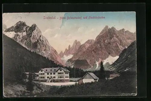 AK Sexten, Hotel Dolomitenhof und Fischleinboden