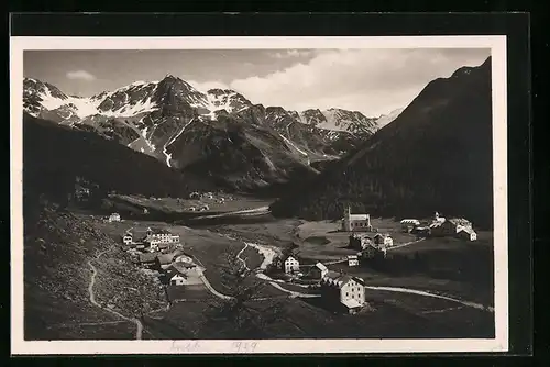 AK S. Geltrude i. Valle di Solda, Ortsansicht mit Bergpanorama