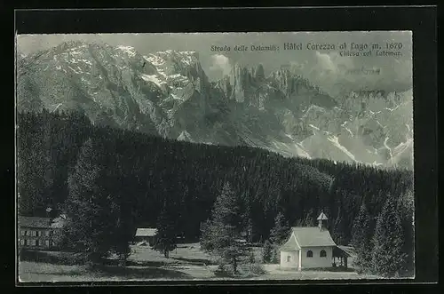 AK Strada delle Dolomiti, Hôtel Carezza al Lago, Chiesa col Latemar