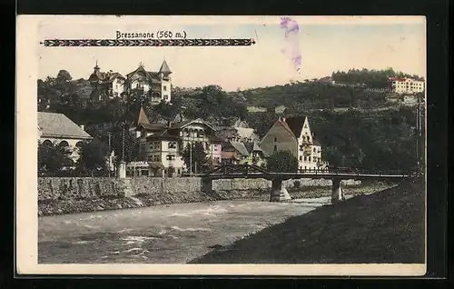 AK Bressanone, Ortsansicht mit Brücke