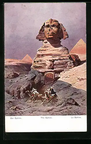 Künstler-AK Friedrich Perlberg: Gizeh, Le Sphinx