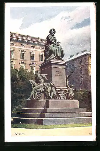 Künstler-AK Rudolf Preuss: Wien, Beethoven-Denkmal