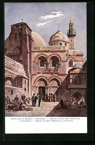 Künstler-AK Friedrich Perlberg: Jerusalem, Kirche des heiligen Grabes