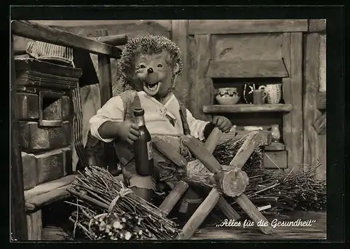 AK Mecki munter mit einem Bier in der Hand, Alles für die Gesundheit!