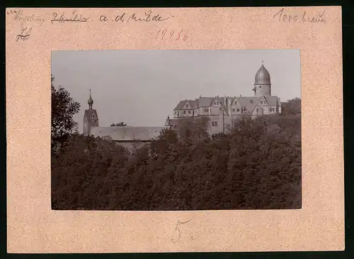 Fotografie Brück & Sohn Meissen, Ansicht Rochsburg, Blick auf das Schloss Rochsburg an der Mulde