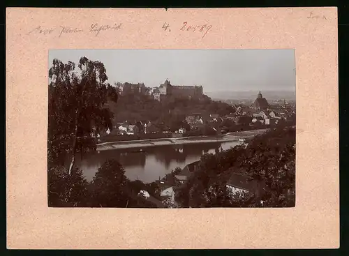 Fotografie Brück & Sohn Meissen, Ansicht Pirna / Elbe, Blick auf die Stadt mit Schloss Sonnenstein