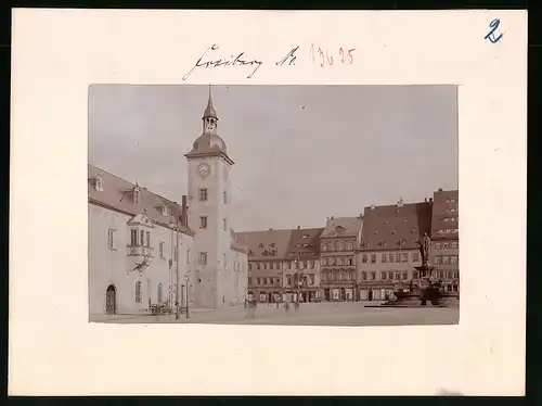 Fotografie Brück & Sohn Meissen, Ansicht Freiberg i. Sa., Partie am Markt mit Geschäften Barthel, Schürer, Voigt