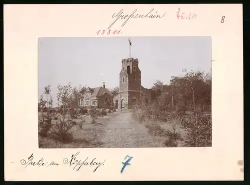 Fotografie Brück & Sohn Meissen, Ansicht Grossenhain i. Sa., Blick auf den Kupferberg mit Ruine