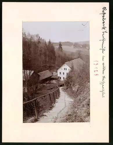 Fotografie Brück & Sohn Meissen, Ansicht Barthmühle, Partie am Restaurant Barthmühle im Wilden Weisseritztal