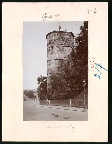 Fotografie Brück & Sohn Meissen, Ansicht Eger, Partie am Mühltorturm