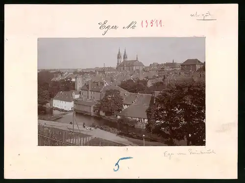 Fotografie Brück & Sohn Meissen, Ansicht Eger, Blick auf die Stadt vom Steinbruch aus gesehen