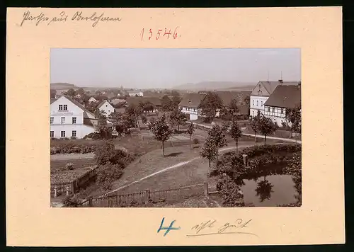Fotografie Brück & Sohn Meissen, Ansicht Oberlohmen, Blick auf den Ort mit Wohnhäusern und Restaurant