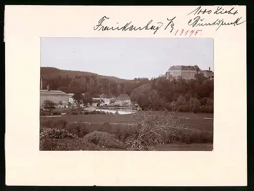 Fotografie Brück & Sohn Meissen, Ansicht Frankenberg i. Sa., Blick auf die Fischerschänke und das Schloss Sachsenburg