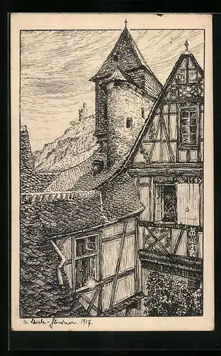 AK Bacharach, Partie aus dem Posthof