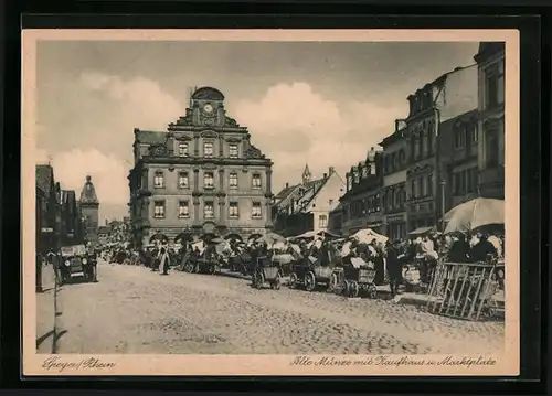 AK Speyer /Rhein, Alte Münze mit Kaufhaus und Marktplatz
