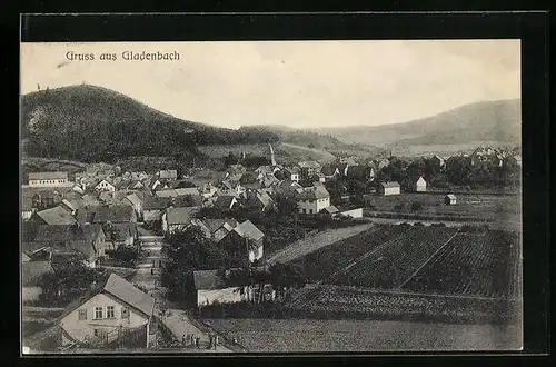 AK Gladenbach /Hessen, Teilansicht aus der Vogelschau