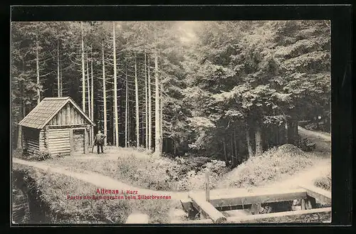 AK Altenau /Harz, Partie am Dammgraben beim Silberbrunnen