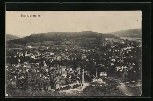 AK Hann. Münden, Teilansicht mit Hügelkette